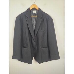 Frankie Shop Bea Womens Oversized Blazer Black Rayon Blend Two Button Jacket XL